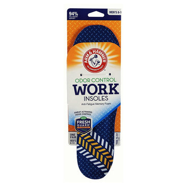 Arm & Hammer Memory Foam Work Insoles Men Size 8-13, 1 pair