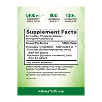 Natures Truth Echinacea and Goldenseal Root Capsules, 100 Ct