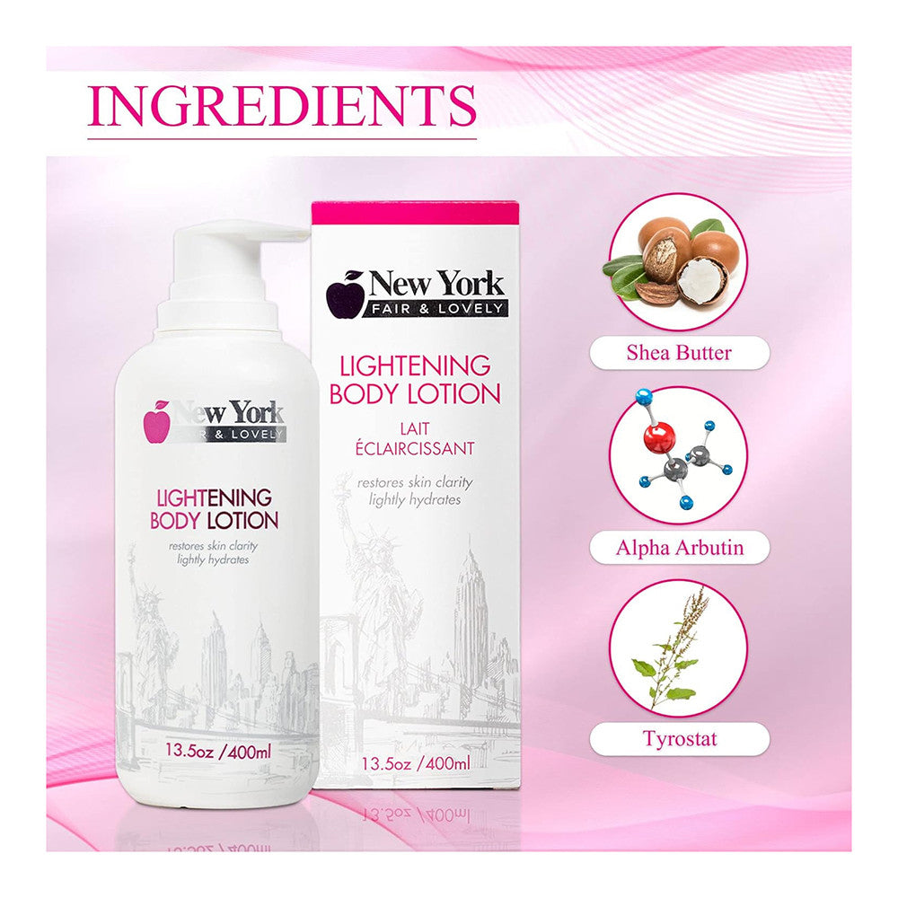 New York Fair and Lovely Lightening Body Lotion For All Skin Types, 13.5 Oz