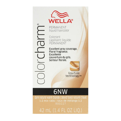 Wella Color Charm Liquid Hair Color 6NW Dark Natural Warm Blonde, 1.4 Oz