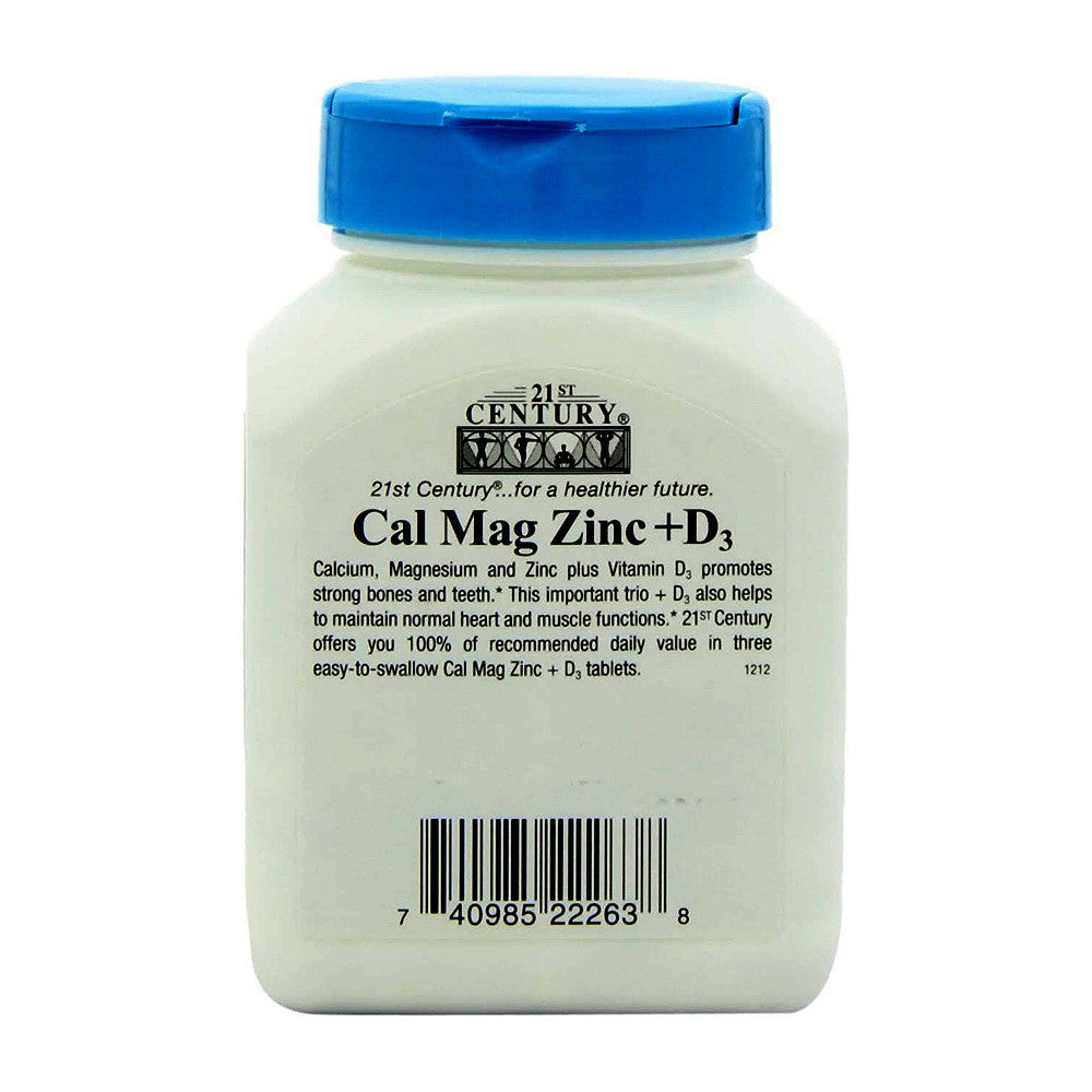 21st Century Cal Mag Zinc plus D Vitamin Tablets, 90 Ea