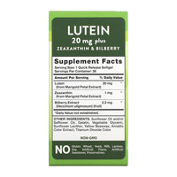 Natures Truth Lutein and Zeaxanthin with Bilberry 20 mg, 39 Ea