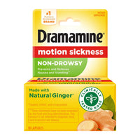 Dramamine Non-Drowsy Naturals With Natural Ginger Capsules, 18 Ea