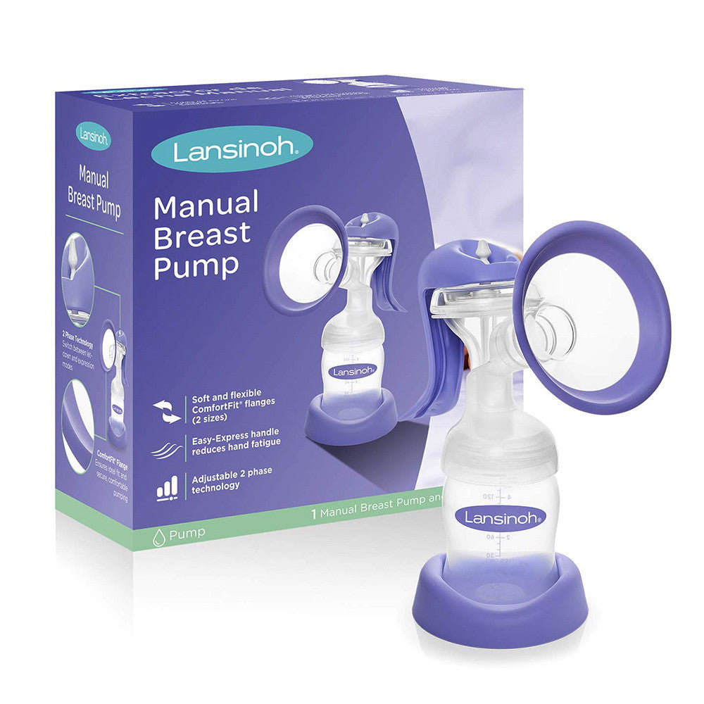 Lansinoh Manual Breast Pump, Portable Hand Pump for Breastfeeding, 1 Ea