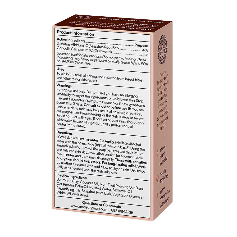 Marie Originals The Bioactive Soap to Combat Itch and Rash Soap Bar, 2.9 Oz