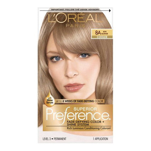 Loreal Superior Preference Hair Color, 8A Ash Blonde - 1 Ea