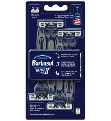 Barbasol Ultra 3 Premium Razors Disposable, 4 Ea