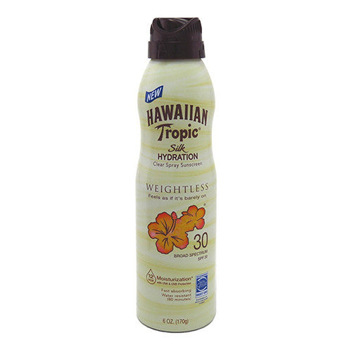 Hawaiian Tropic Silk Hydration Weightless Sunscreen Spray SPF 30, 6 Oz