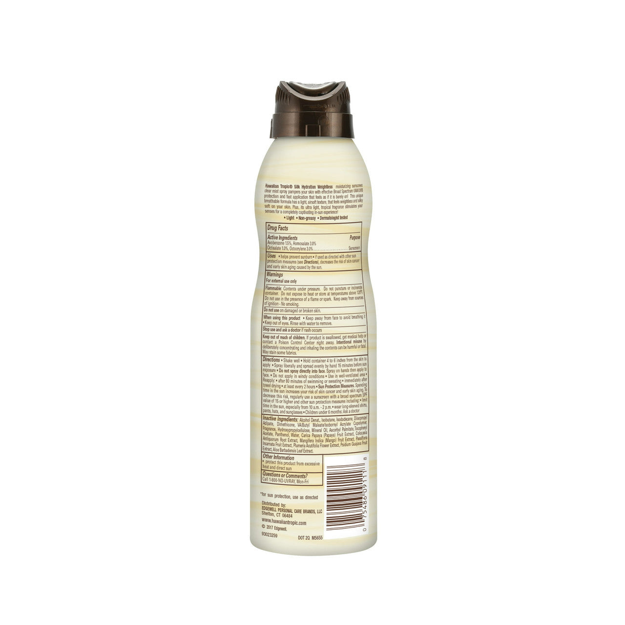 Hawaiian Tropic Silk Hydration Clear Spray Sunscreen, Spf 15, 6 Oz