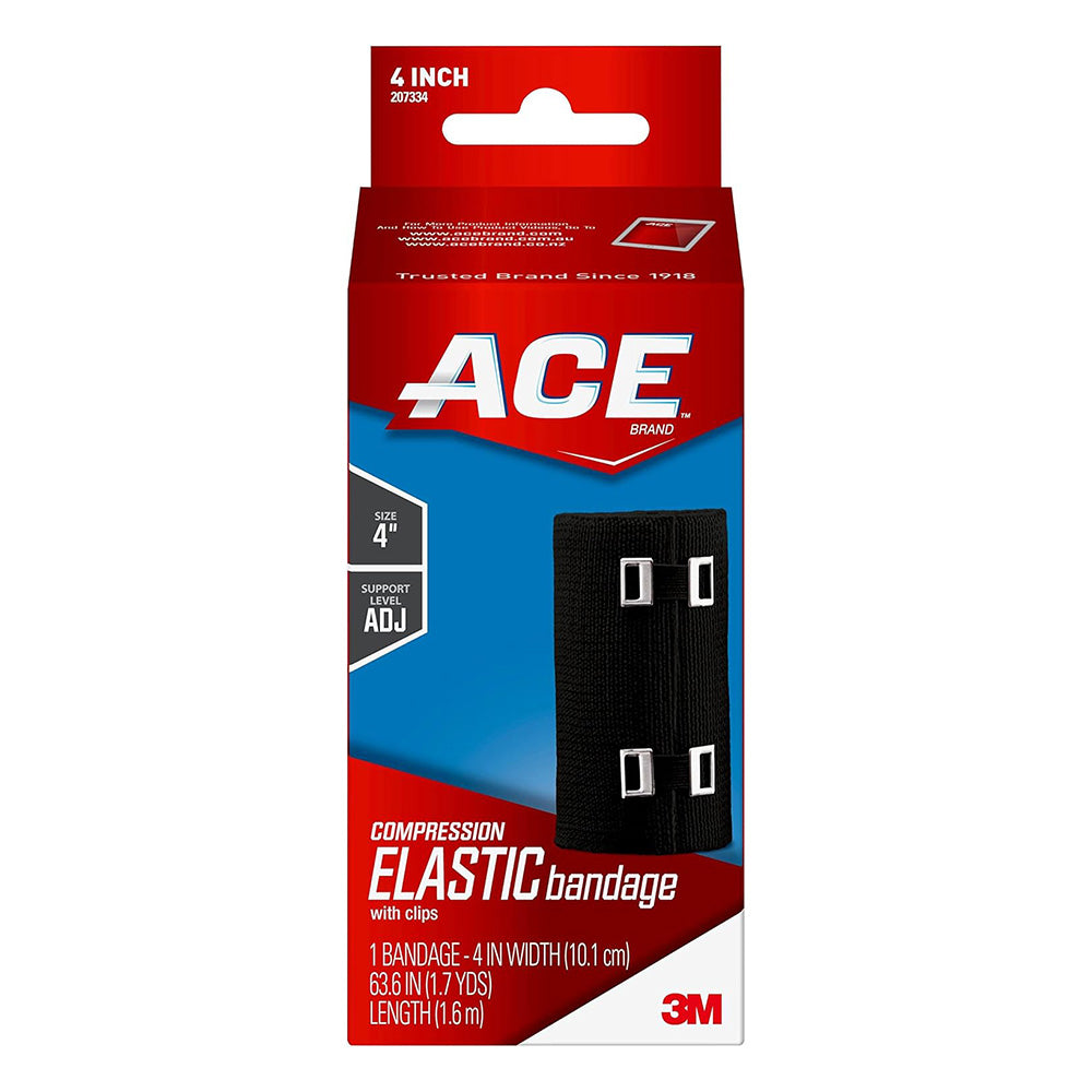 3M ACE Compression Elastic Bandage 4 Inch with Clips Dressing 1Ea