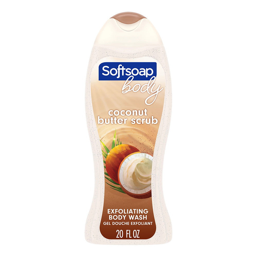Softsoap Exfoliating Body Wash, Coconut Butter Scrub - 20 Oz