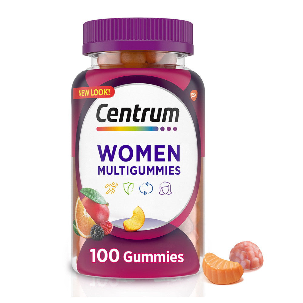 Centrum Women's Multivitamin Supplement Gummies, Assorted Fruit, 100 Ea