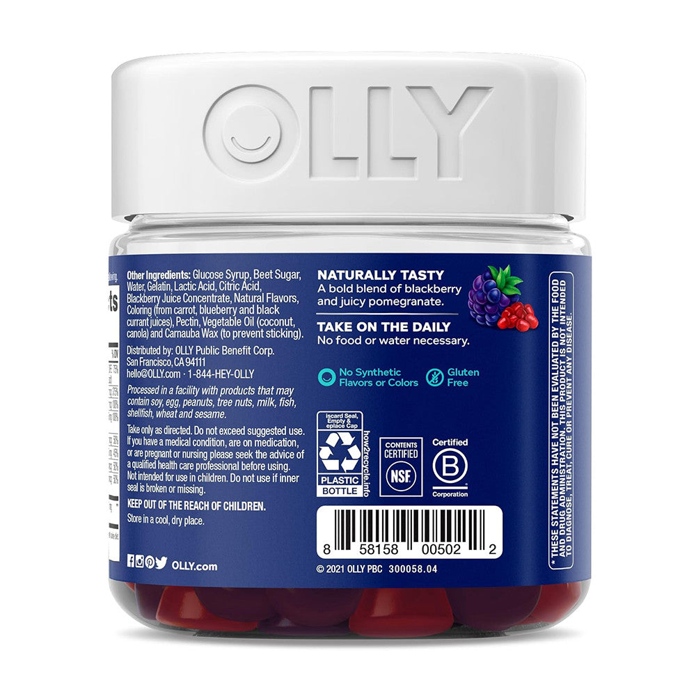 Olly Mens Multivitamin Gummy Supplements, Blackberry Blitz, 90 Ea