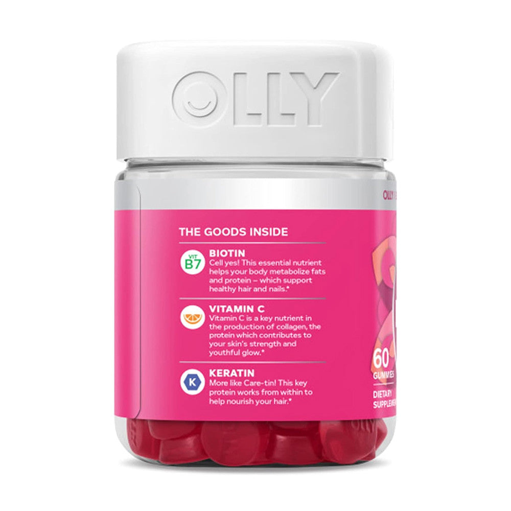 Olly Undeniable Beauty Gummies for Hair, Skin and Nails, Grapefruit Glam, 60 Ea