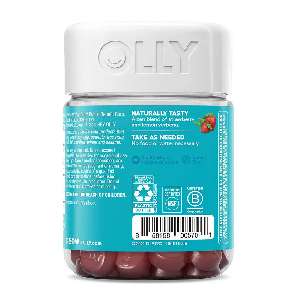 Olly Goodbye Stress Gummy Supplements, Berry Verbena, 42 Ea