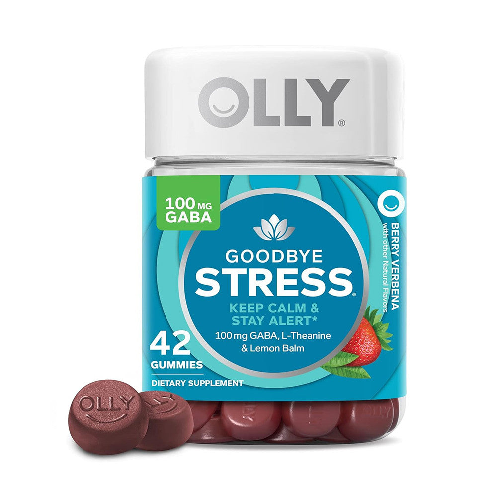 Olly Goodbye Stress Gummy Supplements, Berry Verbena, 42 Ea