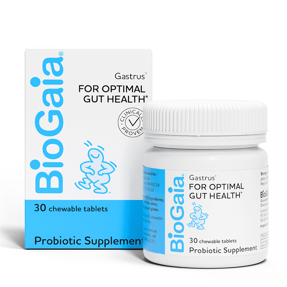 BioGaia Gastrus Stomach Health Probiotic 950mg Mandarin Flavoured Chewable Tablets, 30 ea