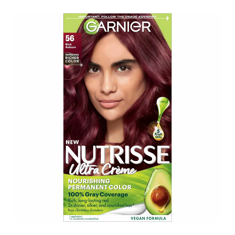 Garnier Nutrisse Permanent Creme Haircolor, 56 Medium Reddish Brown, 1 Ea
