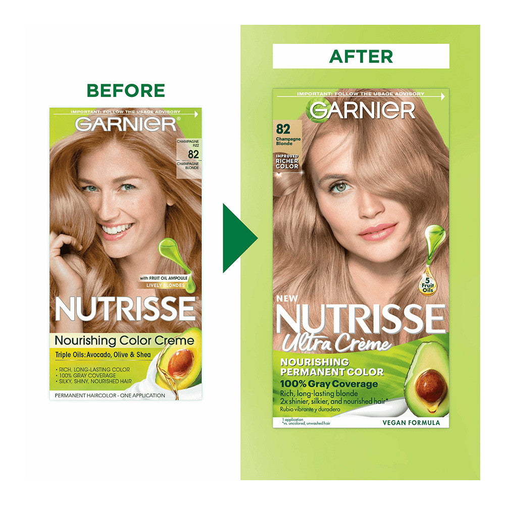 Garnier Nutrisse Permanent Creme Haircolor 82 Champagne Blonde, 1 Ea