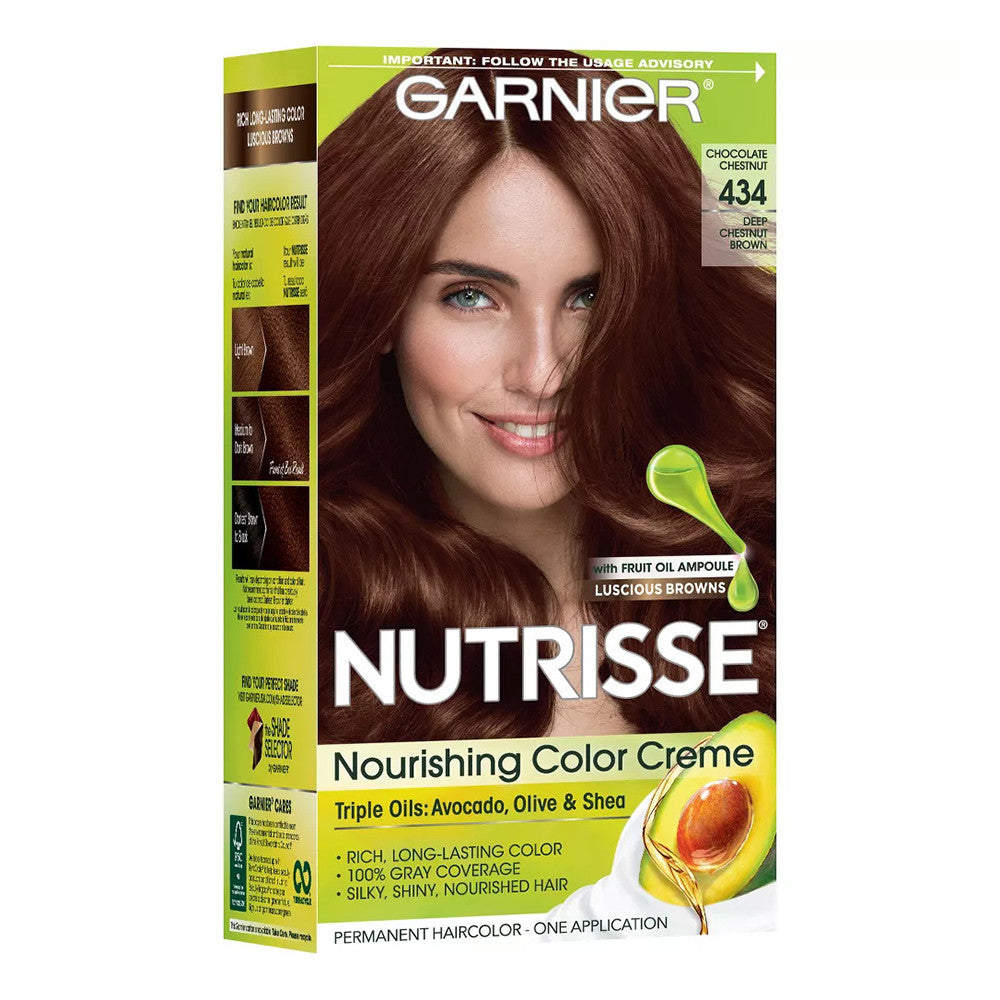 Garnier Nutrisse Herba Shine Hair Color 434, Deep Chestnut Brown - 1 kit