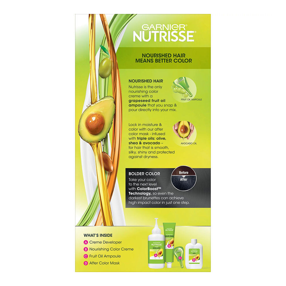 Garnier Nutrisse Ultra Color Nourishing Color Creme, BL21 Blue Black, 1 Kit