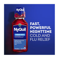 Vicks Nyquil Cherry Cold And Flu Night Time Relief Liquid, 8 Oz