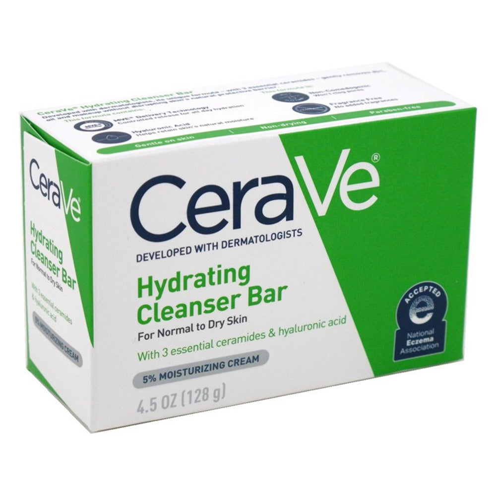 Cerave Hydrating Cleanser Bar Moisturizing Cream For Normal to Dry Skin 4.5Oz (128g)