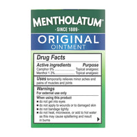 Mentholatum Original Topical Analgesic Ointment Rub, 1 Oz