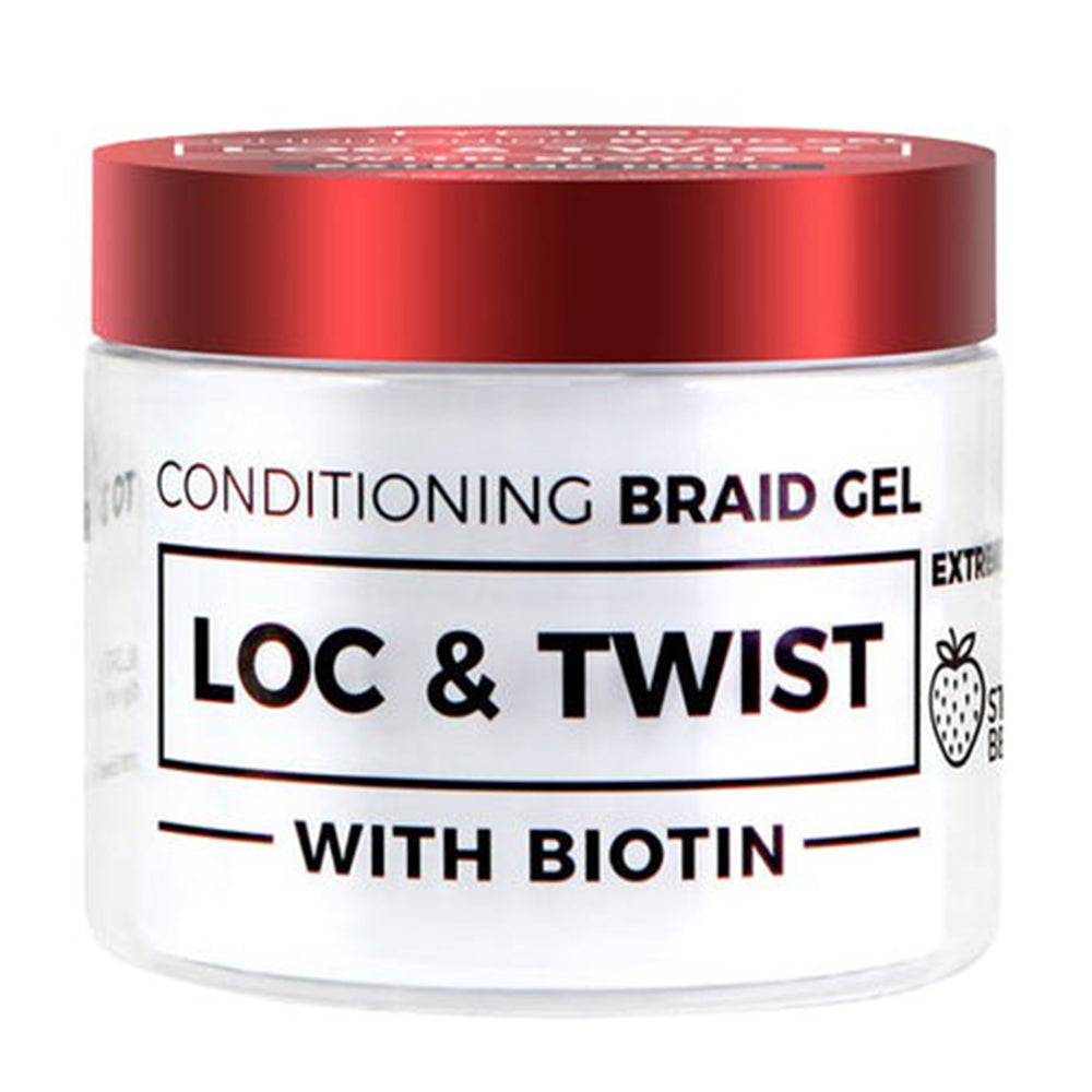 Loc N Twist Conditioning Braid Gel with Strawberry for Extreme Hold 10.14Oz (300ml)