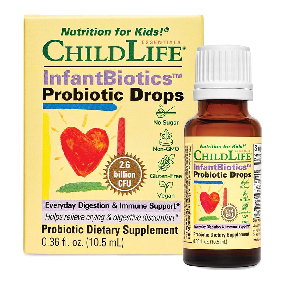 ChildLife Essentials InfantBiotics Probiotic Drops for Infant Digestion Gut Comfort and Immune Support 0.36Oz (10.5ml)
