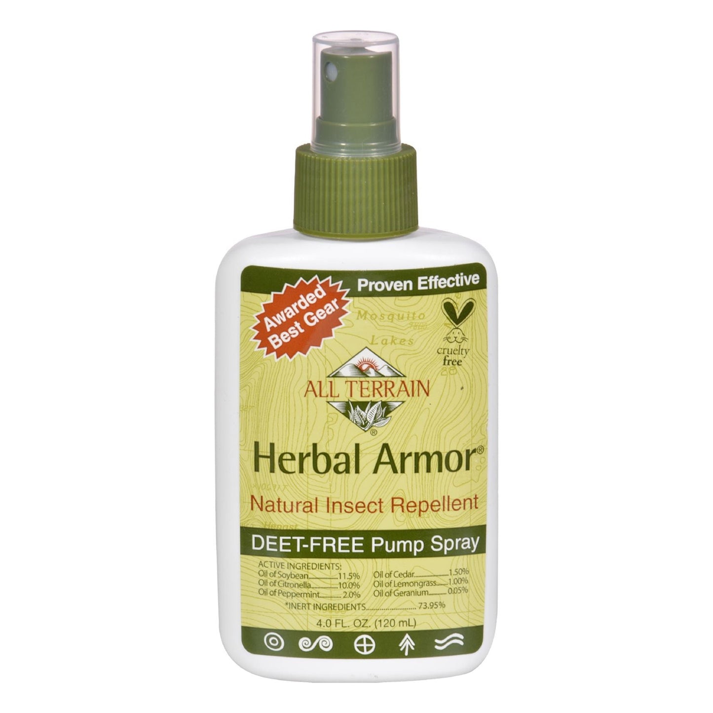 All Terrain Herbal Armor Natural Insect Repellent Deet Free Pump Spray 4Oz (120ml)