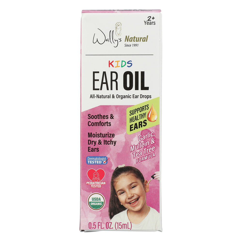 Wallys Natural Kids Ear Oil Gently Soothes and Moisturizes Ear Canal 0.5Oz (15ml)