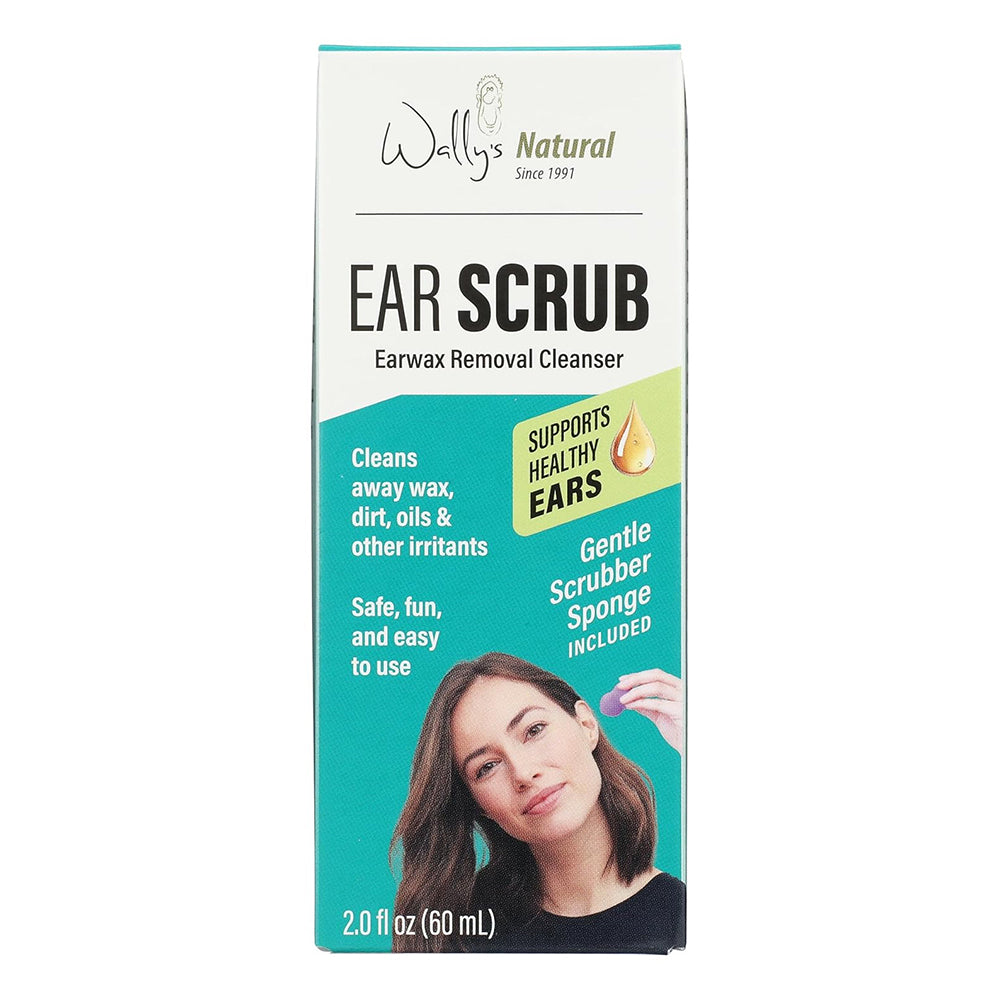 Wallys Natural Ear Scrub Adult for Earwax Removal Cleaning and Ear Hygiene 2Oz (60ml)