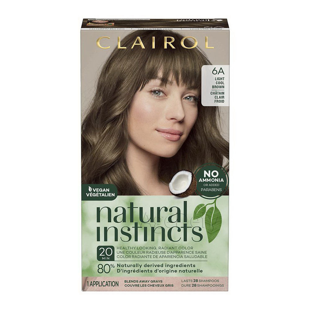Clairol Natural Instincts Hair Color, 6A Light Cool Brown, 1 Ea