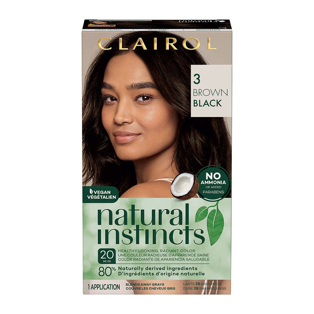 Clairol Natural Instincts Hair Color, 3 Brown Black, 1 Ea