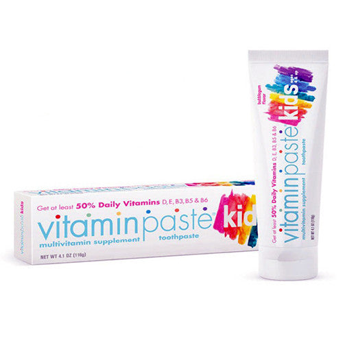 Vitaminpaste Multivitamin Kids Fluoride Free Toothpaste, Bubblegum, 4.1 Oz