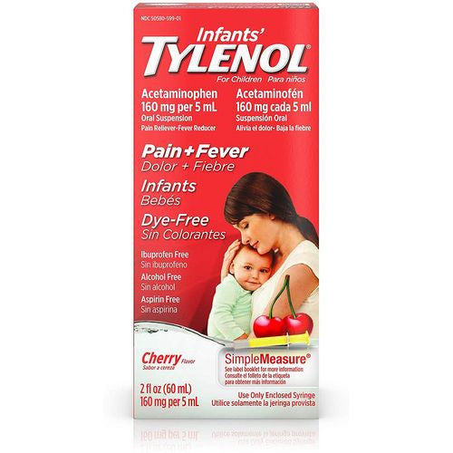 Tylenol Childerns Fever and Pain Reliever Dye-Free Liquid Cherry Flavor, 2 oz