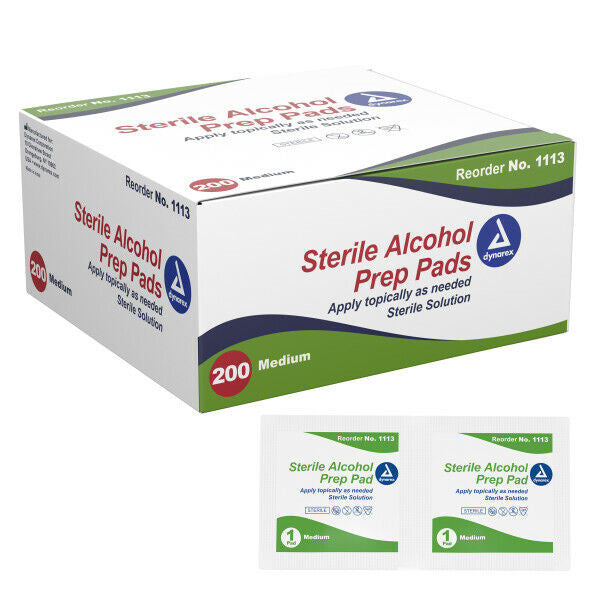 Dynarex Alcohol Prep Pads Medium Sterile - 200 Ea, 3 Pack