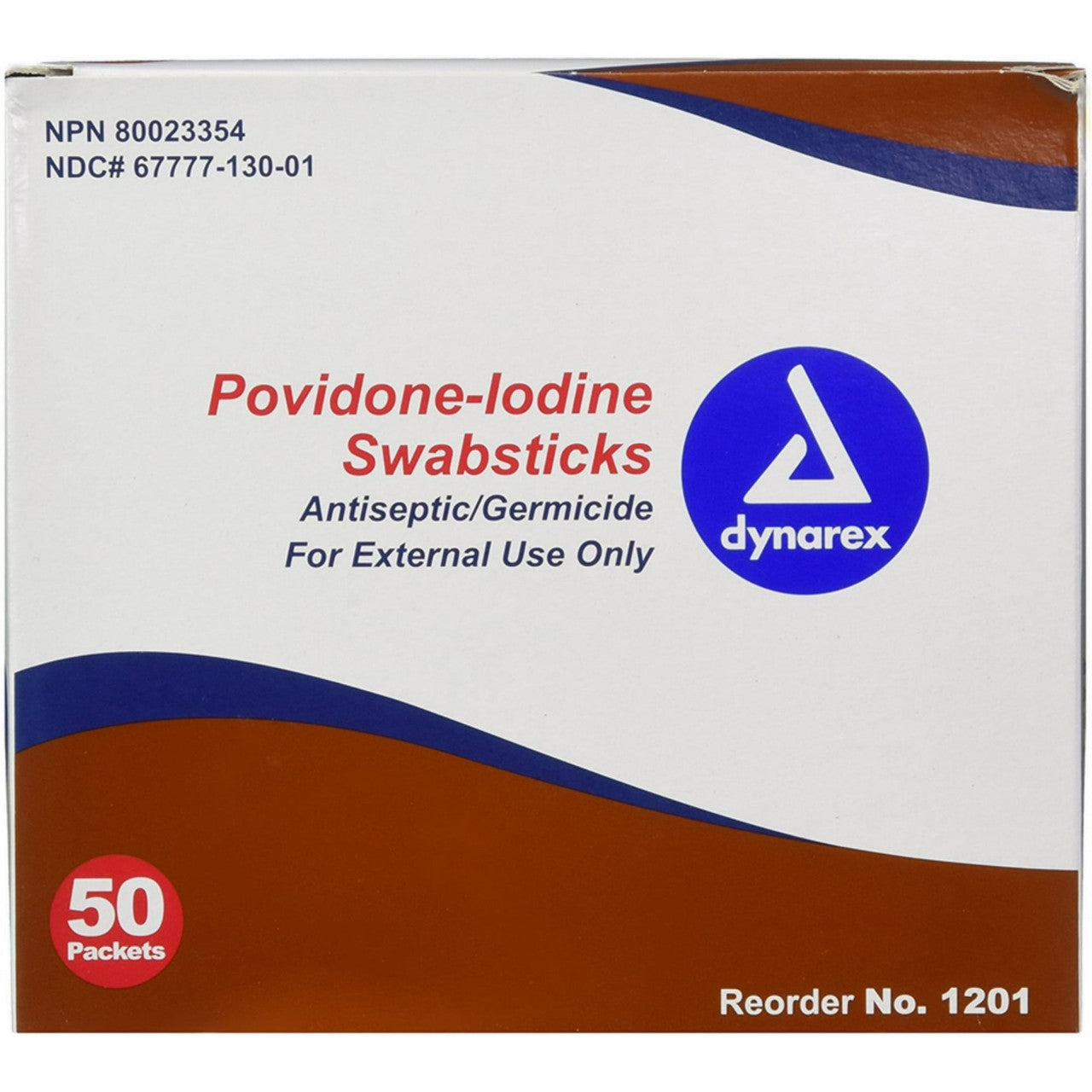 Povidone-Iodine Antiseptic Swabsticks By Dynarex - 50 Ea