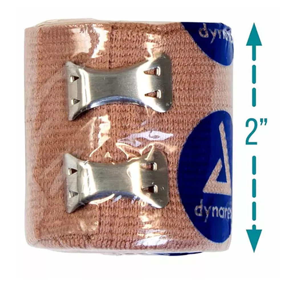 Dynarex Elastic Bandages Latex Free 2 in X 5 Yards for Sprains Strains and Swelling Support 10Ea