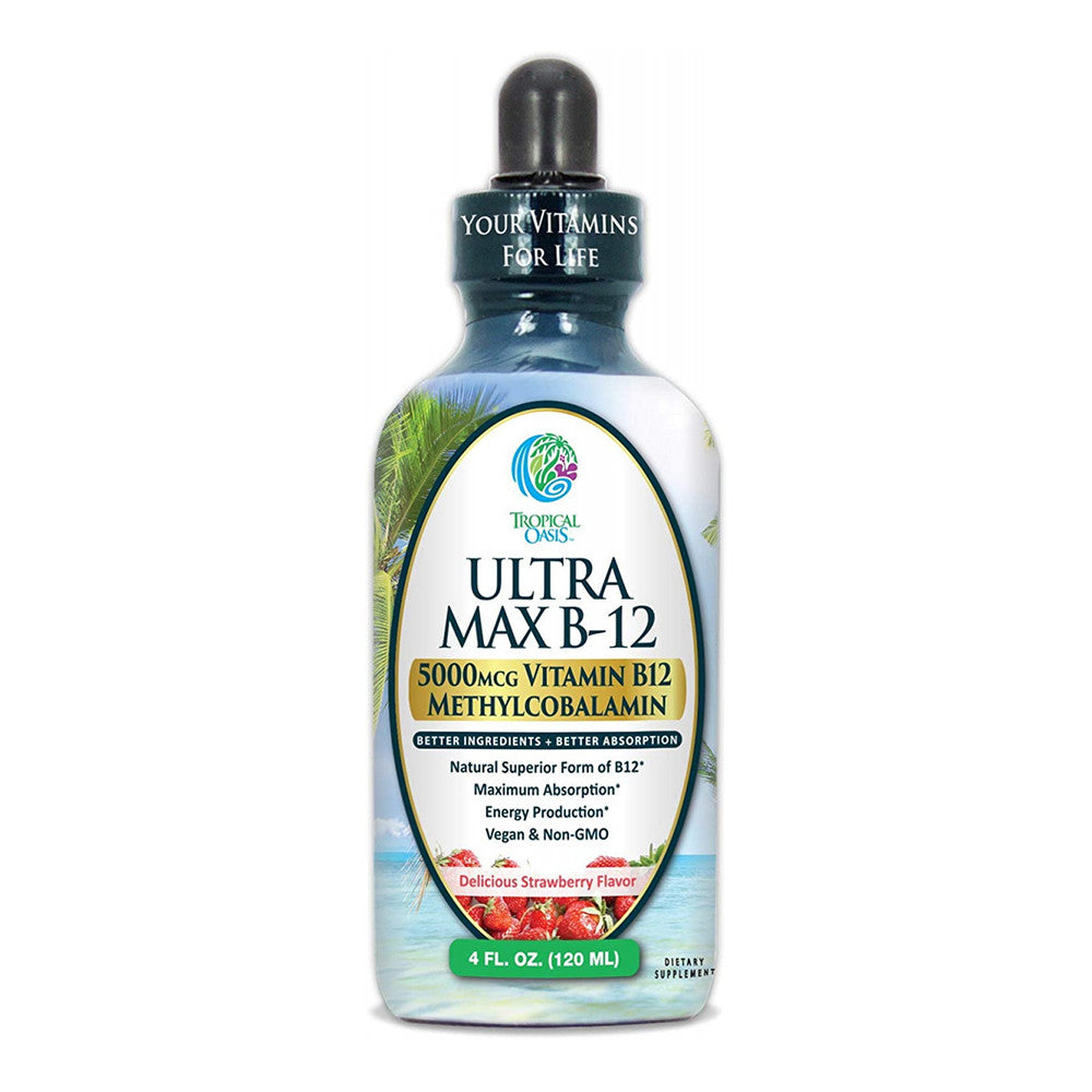 Tropical Oasis Ultra Max B-12 Strawberry 5,000 mcg Liquid Drops, 4 Oz