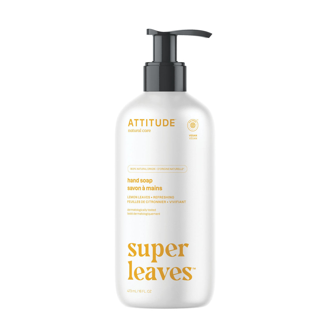 Attitude Liquid Hand Soap, Lemon Leaves, 16 Oz