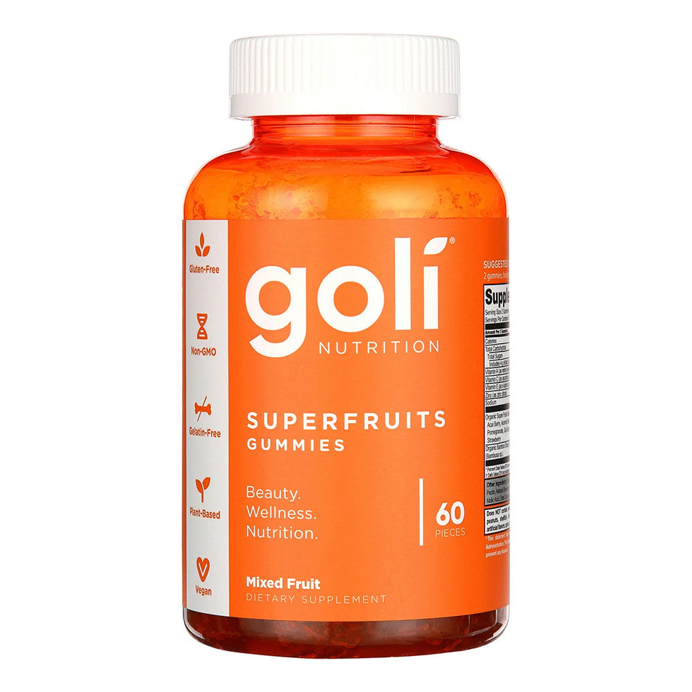 Goli Nutrition Superfruits Gummies for Wellness and Beauty, Mixed Fruit, 60 Ea