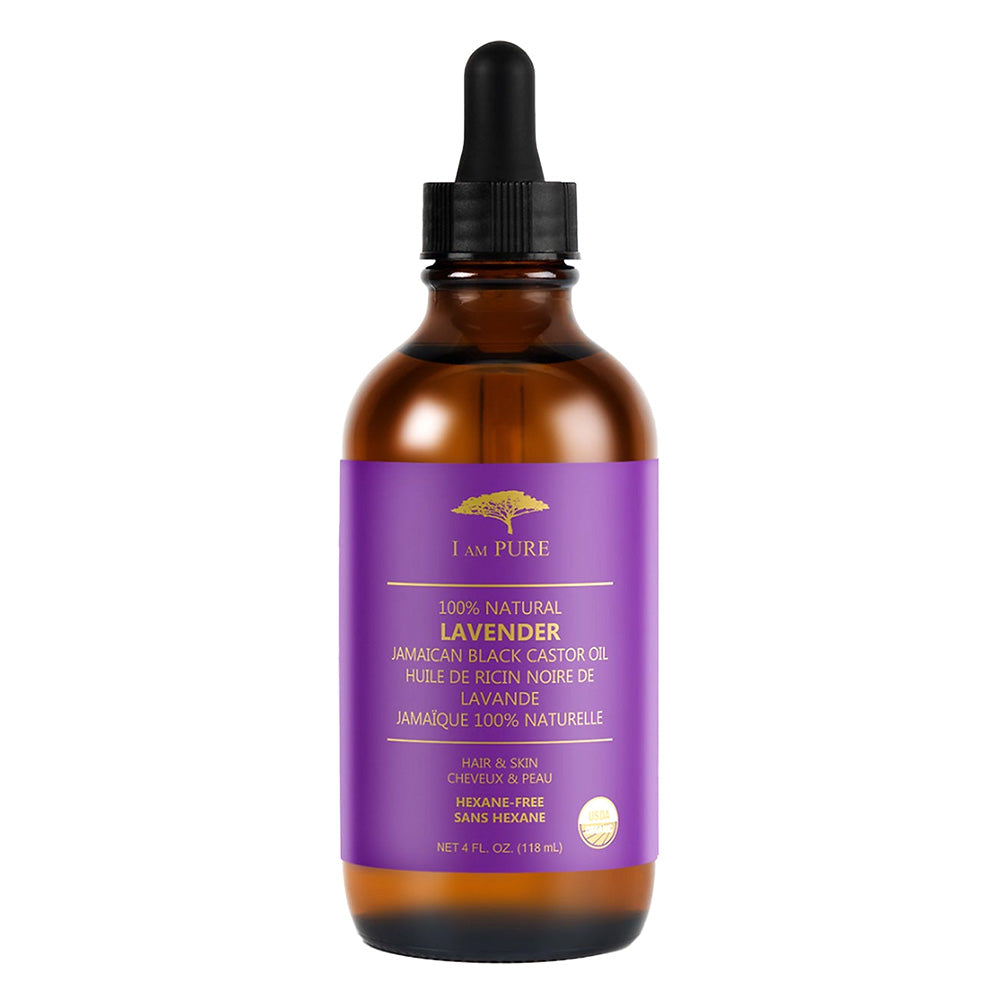 I Am Pure Natural Lavender Jamaican Black Castor Oil Revitalizing Hair Scalp and Skin 4Oz (118ml)