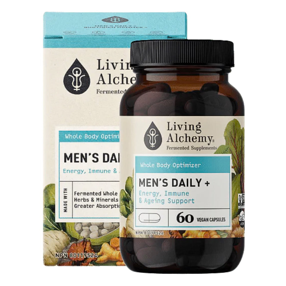 Living Alchemy Mens Daily Plus Energy Support Immune and Ageing Vegan Capsules 60Ea