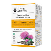 Living Alchemy Fermented Milk Thistle, Normalises Liver Function and Detoxification Capsules, 60 Ct