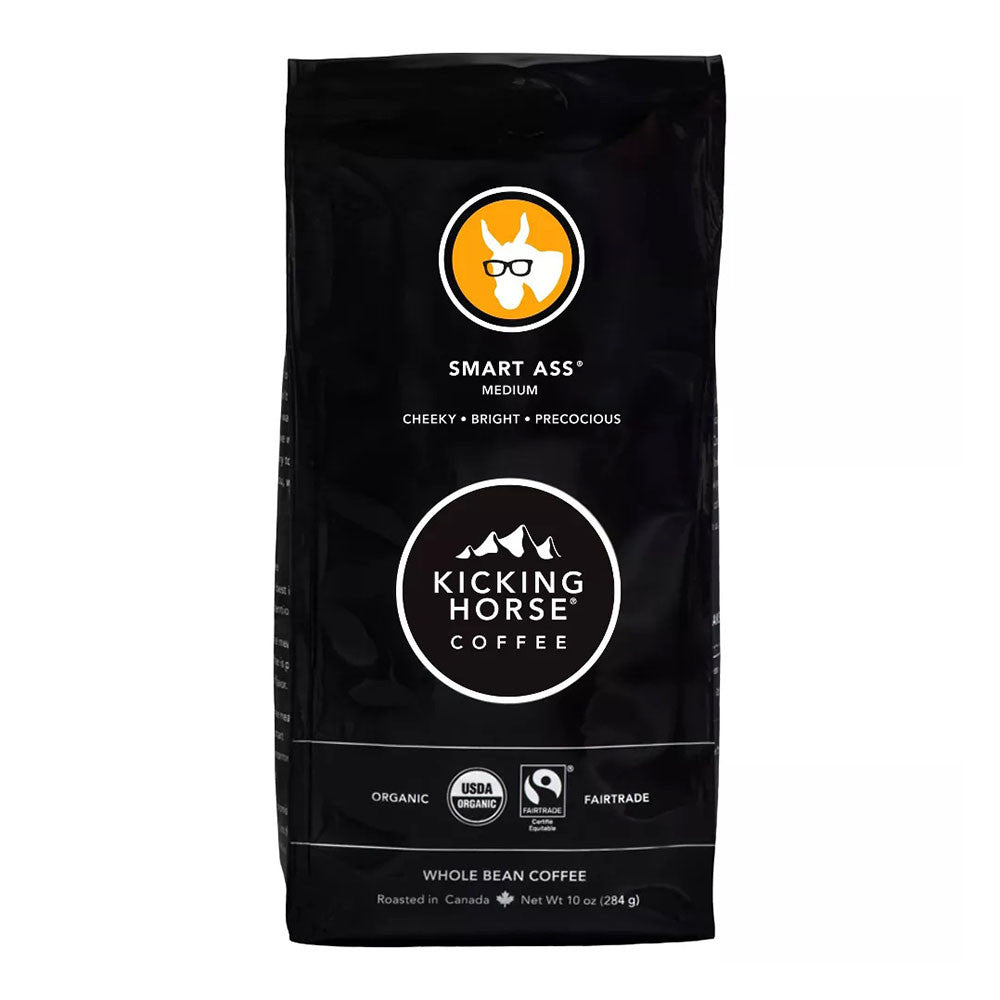 Kicking Horse Smart Ass Medium Roast Whole Bean Coffee, 10 Oz