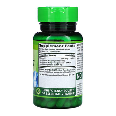 Nature's Truth Ultra Vitamin K-2 100 mcg, 50 Each