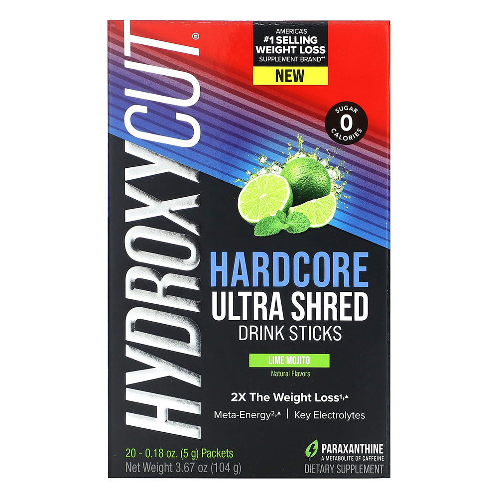 Hydroxycut Hardcore Ultra Shred Drink Sticks Weight Loss for Men and Women, 20 Ea