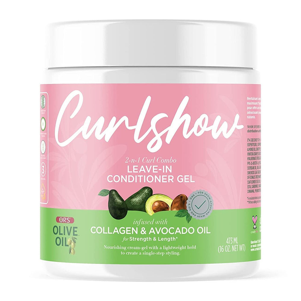 Ors Olive Oil Curlshow 2 in 1 Curl Combo Leave In Conditioner Gel 16Oz (473ml)